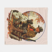 Hunter en Spaniel Fleece Deken (Voorkant (Horizontaal))