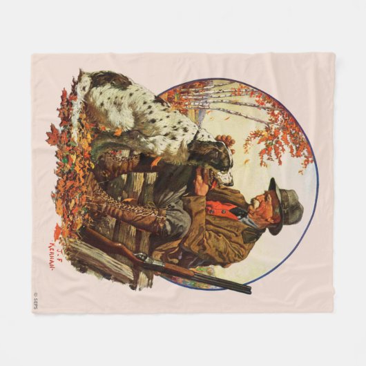 Hunter en Spaniel Fleece Deken (Voorkant (Horizontaal))