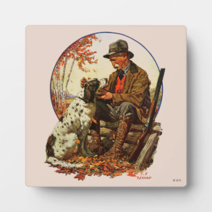 Hunter en Spaniel Fotoplaat