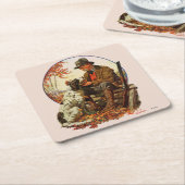 Hunter en Spaniel Kartonnen Onderzetters (Schuin)