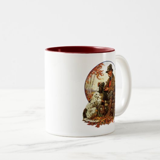 Hunter en Spaniel Tweekleurige Koffiemok (Voorkant rechts)