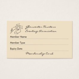 Hunter eventer clublidmaatschap visitekaartje