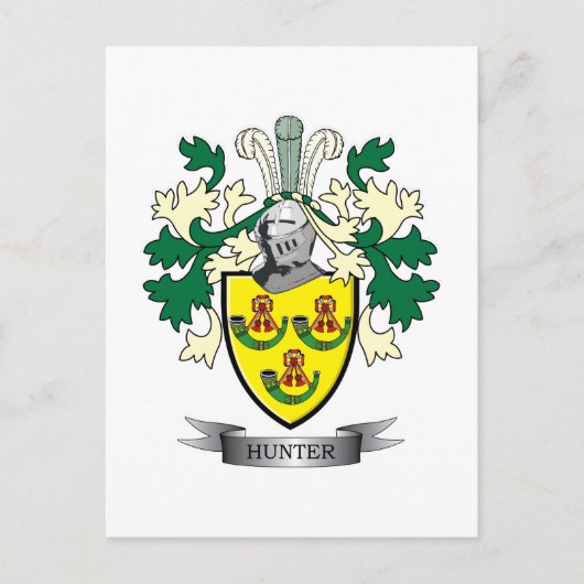 Hunter Family Crest Coat of Arms Briefkaart (Voorkant)