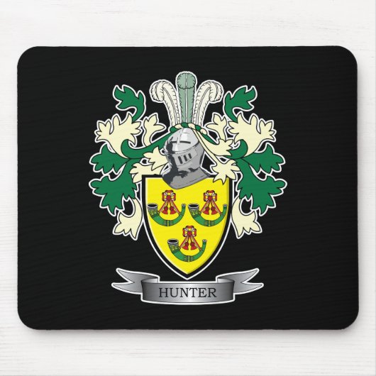 Hunter Family Crest Coat of Arms Muismat (Voorkant)