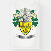 Hunter Family Crest Coat of Arms Spandoek (Verticaal)