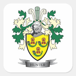 Hunter Family Crest Coat of arms Vierkante Sticker