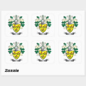 Hunter Family Crest Coat of arms Vierkante Sticker (Vel)
