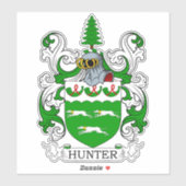 Hunter Family Crest Sticker (Vel)