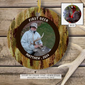 Hunter FIRST DEER Foto Camouflage gepersonaliseerd Keramisch Ornament