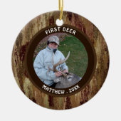 Hunter FIRST DEER Photo Brown Camouflage Keramisch Ornament (Voorkant)