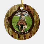 Hunter FIRST TURKEY Foto Brown Green - gepersonali Keramisch Ornament (Voorkant)