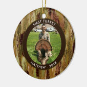 Hunter FIRST TURKEY Foto Brown Green - gepersonali Keramisch Ornament (Links)