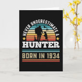 Hunter geboren in 1934 90th Birthday Hunting Dog G Kaart (Gele Bloem)