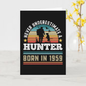 Hunter geboren in 1959 70th Birthday Hunting Dog G Kaart (Gele Bloem)