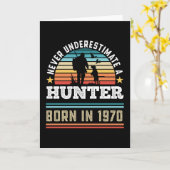 Hunter geboren in 1971 50th Birthday Hunting Dog G Kaart (Gele Bloem)