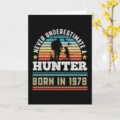 Hunter geboren in 1978 50th Birthday Hunting Dog G Kaart (Gele Bloem)