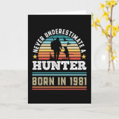 Hunter geboren in 1981 40th Birthday Hunting Dog G Kaart (Gele Bloem)