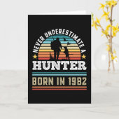 Hunter geboren in 1982 40th Birthday Hunting Dog G Kaart (Gele Bloem)