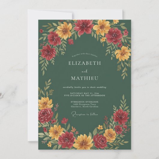 Hunter Gold Dahlia Bruiloft Kaart (Voorkant)