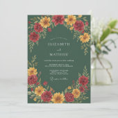 Hunter Gold Dahlia Bruiloft Kaart (Staand voorkant)