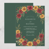 Hunter Gold Dahlia Bruiloft Kaart (Voorkant / Achterkant)