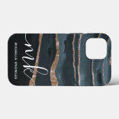Hunter Granite Marble Gold Texture Custom Initials Case-Mate iPhone Case (Achterkant (horizontaal))