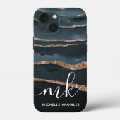 Hunter Granite Marmer Goud Textuur Aangepaste Init Case-Mate iPhone Case (Achterkant)