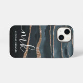 Hunter Granite Marmer Goud Textuur Aangepaste Init iPhone Hoesje (Achterkant horizontaal)