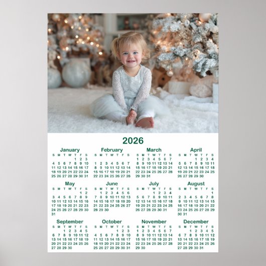 Hunter Green 2026 Photo Calendar 20x28 Poster (Voorkant)
