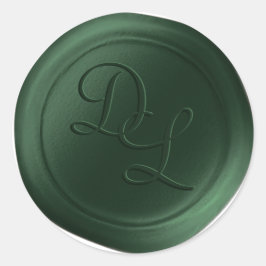 Hunter Green 2 Letter Monogram Wax Seal Stickers