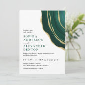 Hunter Green, agaat edelsteen, initialen Kaart (Staand voorkant)