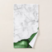 Hunter Green Agate Silver Glitter White Marble Bad Handdoek (Handdoek)