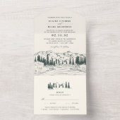 Hunter Green | Bergketch Weddenschap All In One Uitnodiging (Binnen)