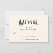 Hunter Green | Bergketch Weddenschap RSVP Kaartje (Voorkant)