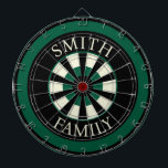 Hunter Green Black Gepersonaliseerde Dart Board Dartbord<br><div class="desc">Dit gepersonaliseerde dartbord is een leuke manier om je persoonlijke stijl uit te drukken. Design heeft jager groene en zwarte kleuren. Pas het bord aan met uw familienaam of tekst. Gebruik de sjabloon om je eigen gepersonaliseerde dartbord te creëer.</div>