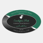 Hunter Green Black Wavy Silver Heart Product Label (Voorkant)