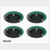 Hunter Green Black Wavy Silver Heart Product Label (Vel)