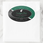 Hunter Green Black Wavy Silver Heart Product Label (Tas)