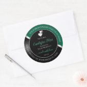 Hunter Green Black Wavy Silver Heart Product Label (Envelop)