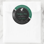 Hunter Green Black Wavy Silver Heart Product Label (Tas)