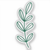 Hunter Green Botanical Custom Cut transparent Sticker (Voorkant)