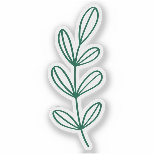 Hunter Green Botanical Custom Cut transparent Sticker (Voorkant)