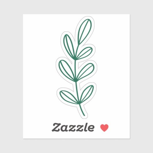 Hunter Green Botanical Custom Cut transparent Sticker (Vel)