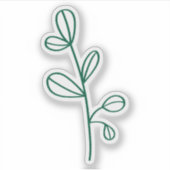 hunter green botanical vinyl sticker (Voorkant)