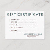 Hunter Green Bourgondië Kerstcadeaubon Visitekaartje (Achterkant)