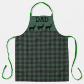 Hunter Green Buffalo Plaid schort voor papa (Voorkant)