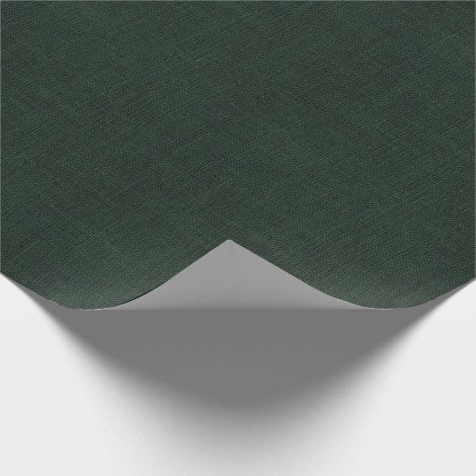 Hunter Green Burlap Texture Cadeaupapier (Hoek)