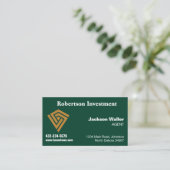 Hunter Green Calling Card for Any Business Visitekaartje (Staand voorkant)