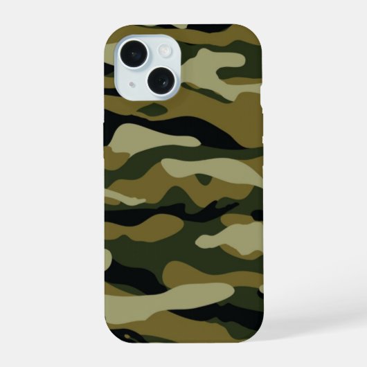 Hunter Green Camo iPhone 15 Case (Achterkant)