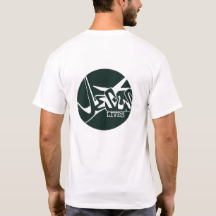 Hunter Green Circle Jesus redt graffiti T-shirt